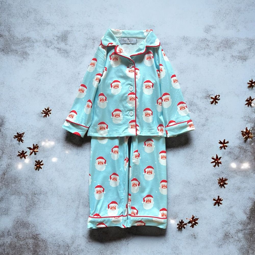 ꥹޥѥ Button Down Pajamas - Vintage Santa Holiday Lounge  img