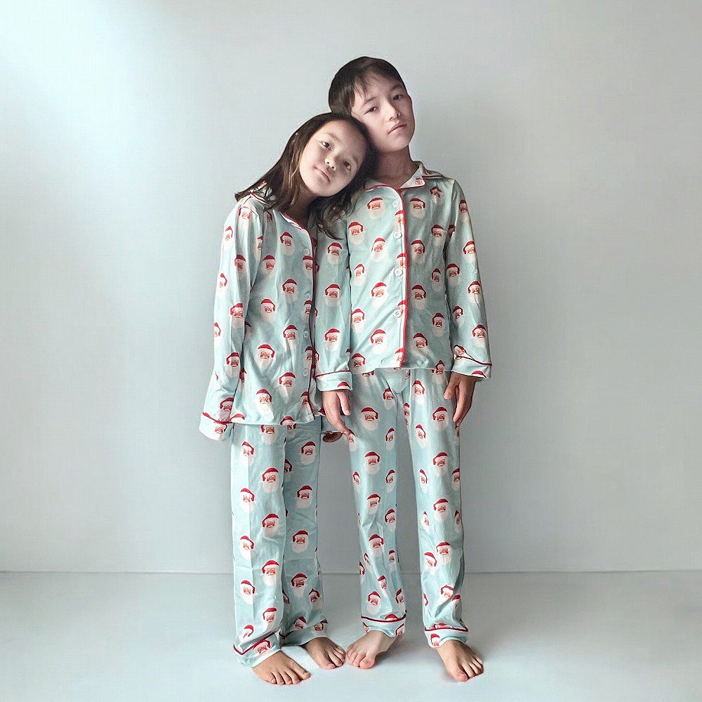 ꥹޥѥ Button Down Pajamas - Vintage Santa Holiday Lounge  img6