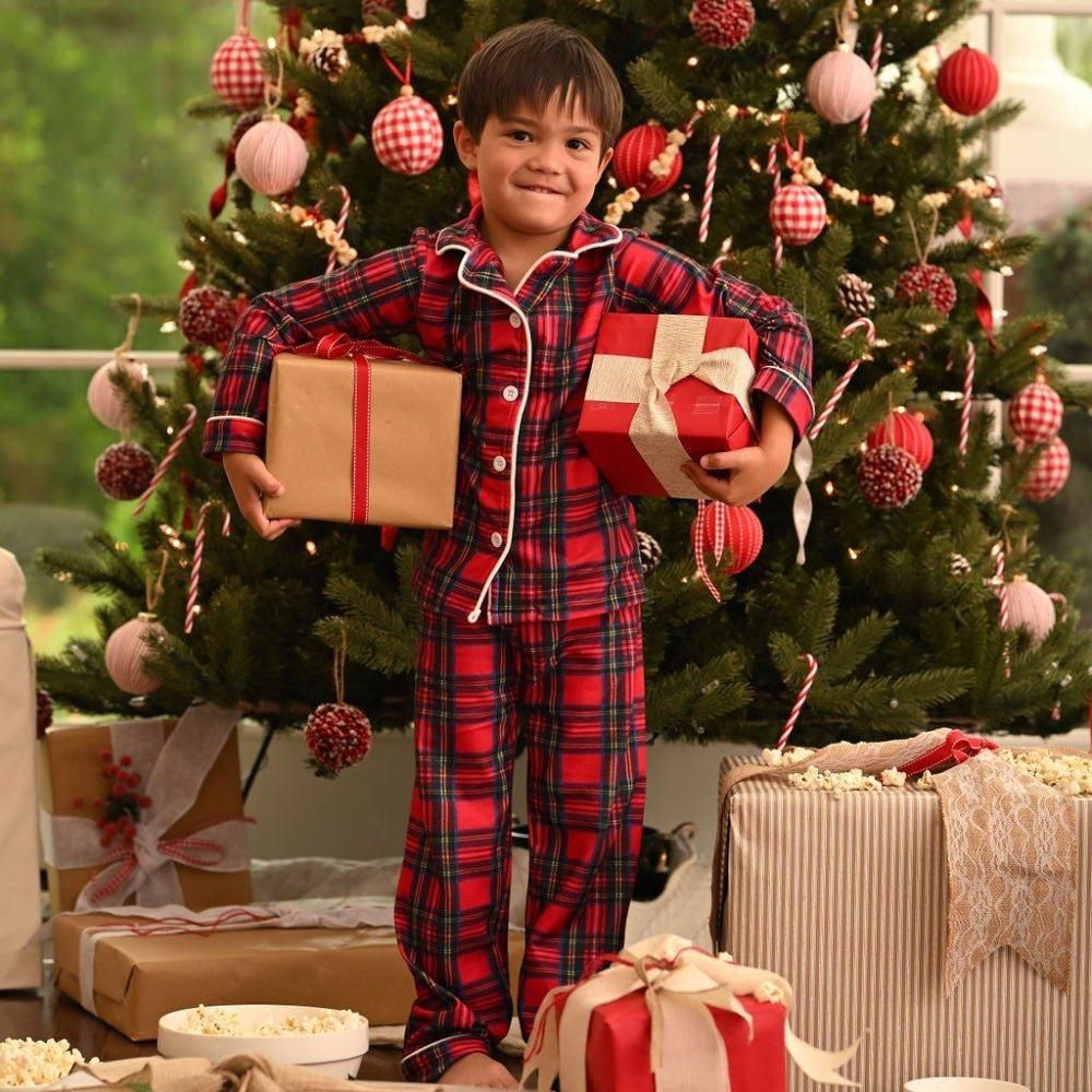 Sugar Bee クリスマスパジャマ / Button Down Pajamas - Tartan