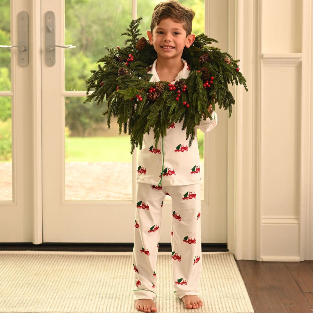 ꥹޥѥ Button Down Pajamas - Christmas Tractor Holiday img8