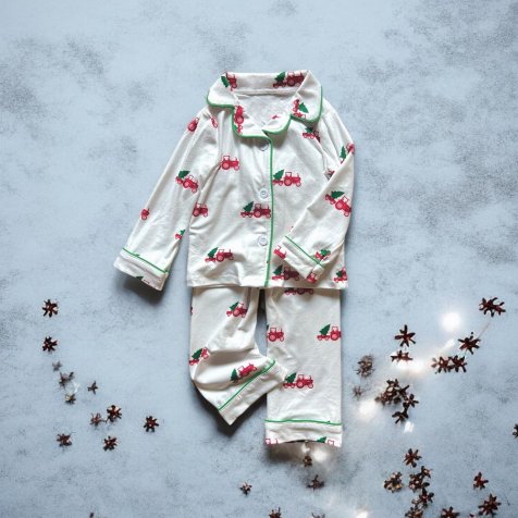 ꥹޥѥ Button Down Pajamas - Christmas Tractor Holiday