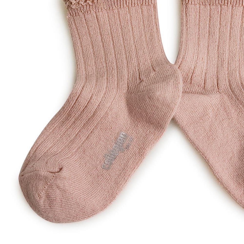 󥯥륽å Lili Lace Trim Ribbed Ankle Socks / Vieux Rose img2