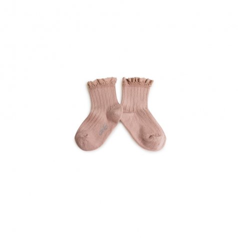 󥯥륽å Lili Lace Trim Ribbed Ankle Socks / Vieux Rose