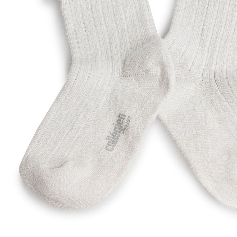 󥯥륽å Lili Lace Trim Ribbed Ankle Socks / Blanc Neige img2