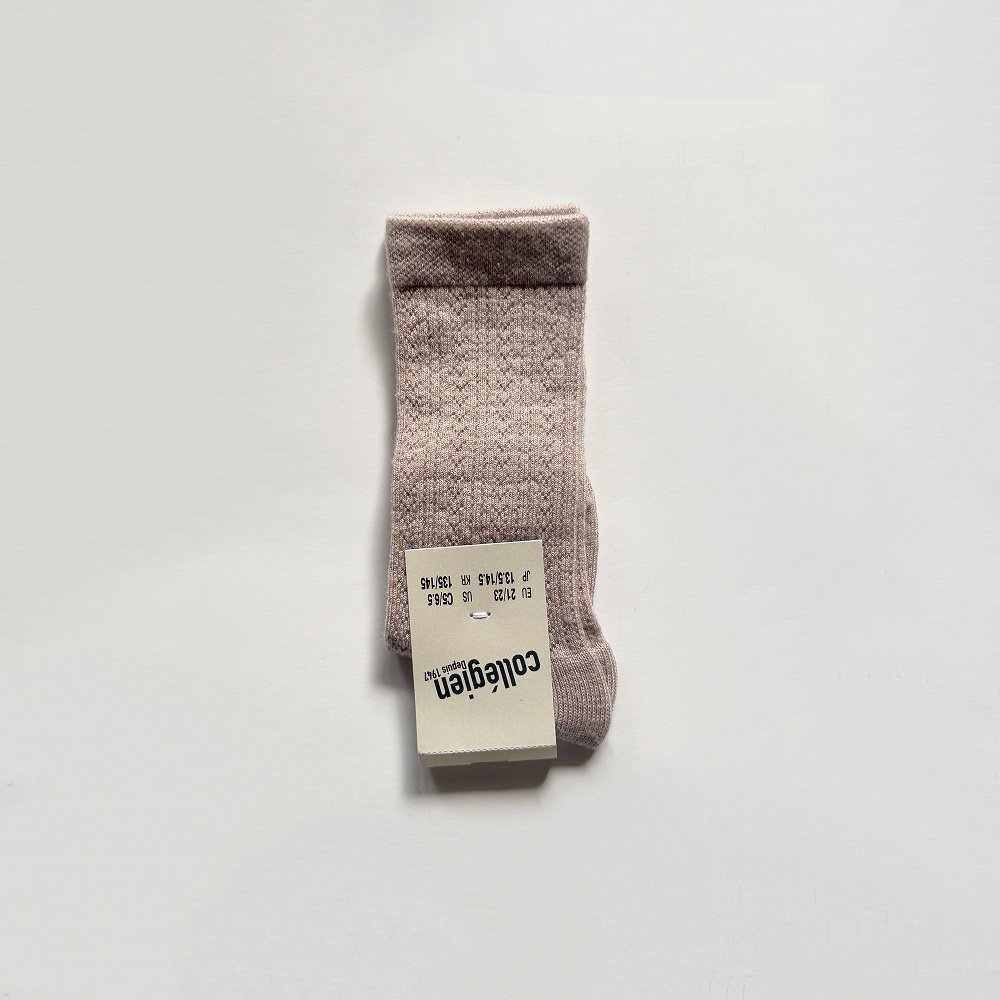 ϥå Adele Pointelle Merino Wool Knee-high Socks / Vieux Rose img3