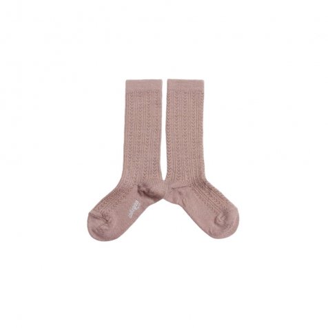 Collegien ϥå / Adele Pointelle Merino Wool Knee-high Socks / Vieux Rose