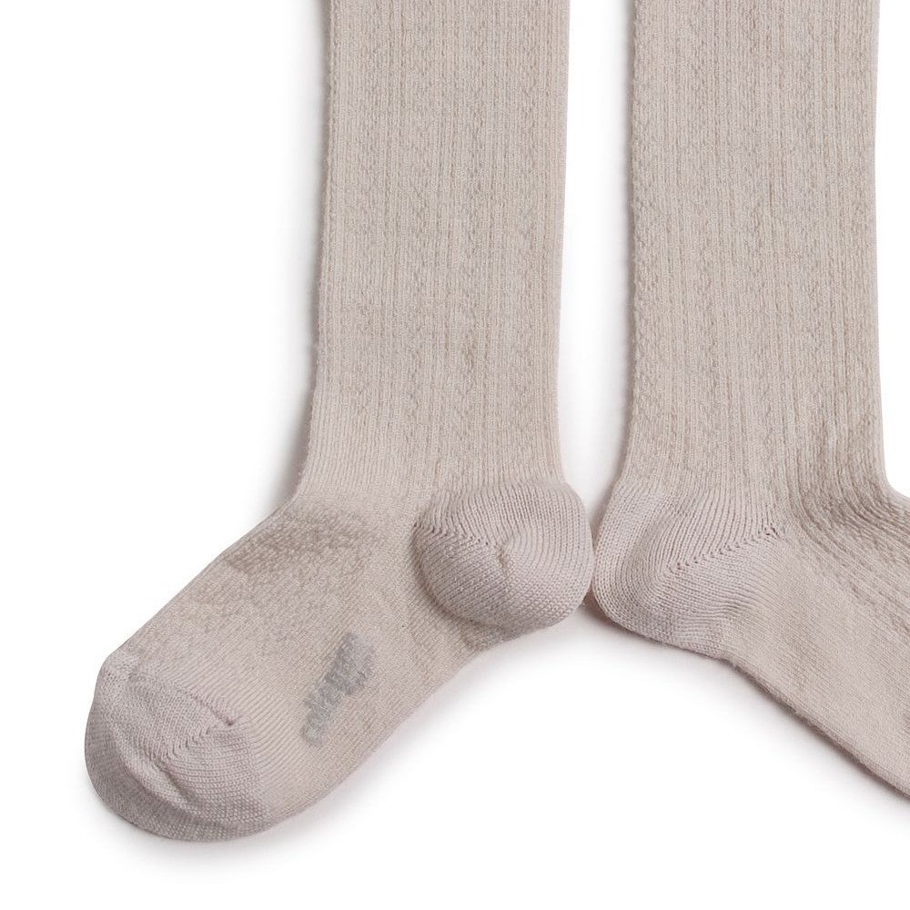 ϥå Adeline Pointelle Merino Wool Knee-high Socks with Merino Lace Trim / Doux Agneaux img2