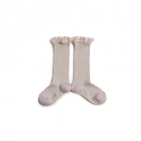 Collegien ϥå / Adeline Pointelle Merino Wool Knee-high Socks / Doux Agneaux