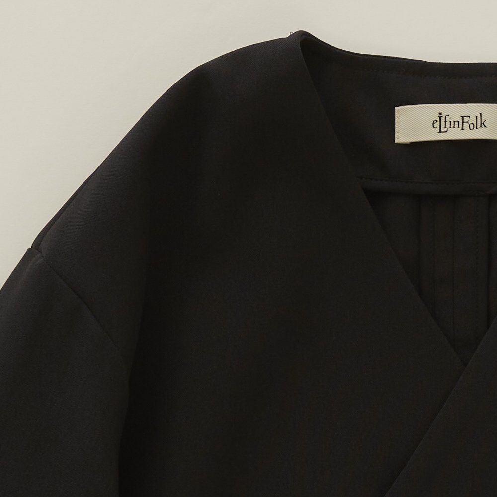 Ceremony Poplin Collarless Jacket black img1