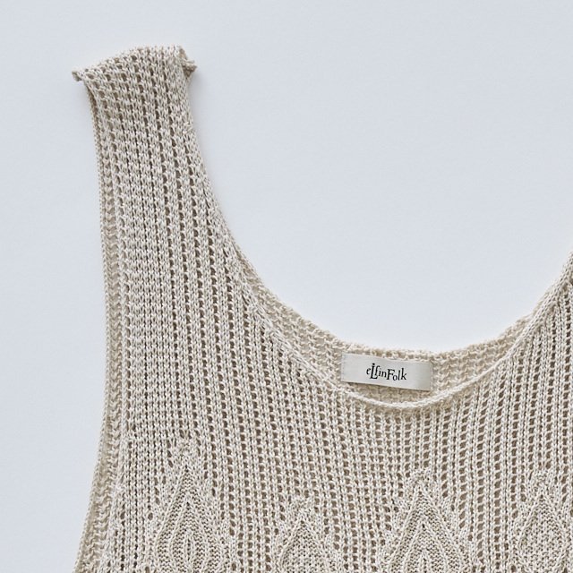 1/30䳫ϡeLfinFolk ͥ˥åȥ٥ ܥ꡼ / Lacework Knit Tops ivory Womens img1