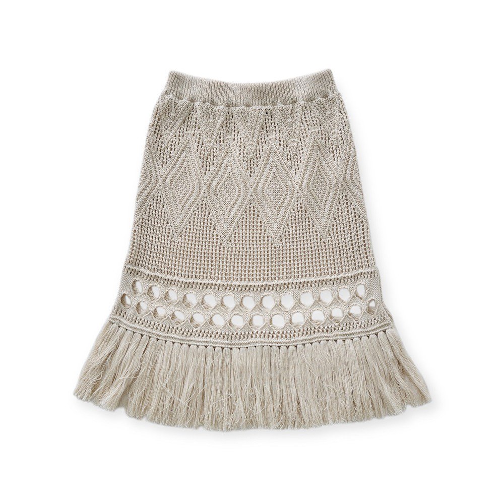 1/30䳫ϡeLfinFolk å˥åȥ ܥ꡼ / Lacework Knit Skirt ivory img