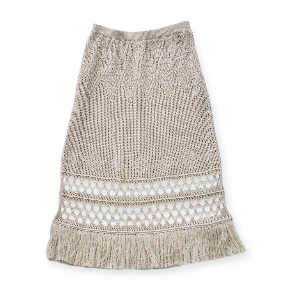 1/30䳫ϡeLfinFolk ͥ˥åȥ ܥ꡼ / Lacework Knit Skirt ivory Womens img