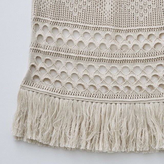 1/30䳫ϡeLfinFolk ͥ˥åȥ ܥ꡼ / Lacework Knit Skirt ivory Womens img2