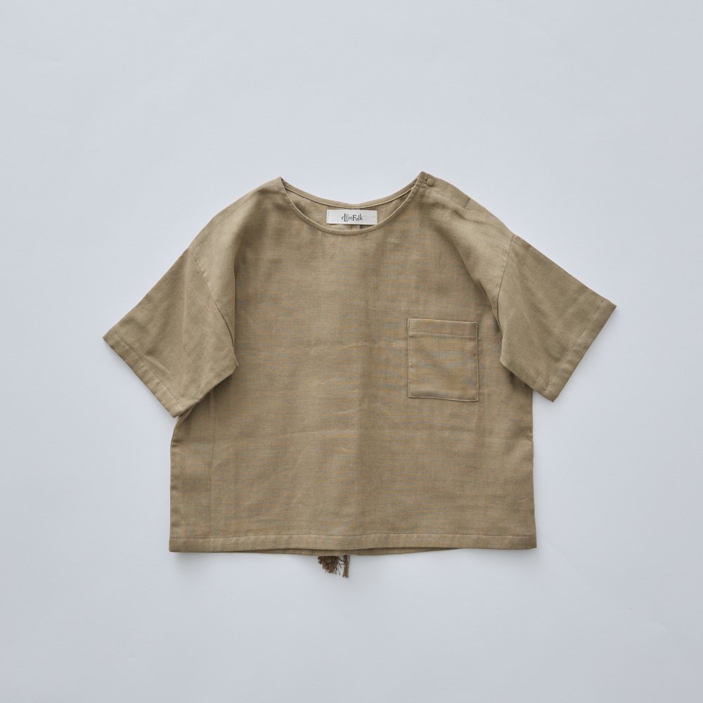 1/30䳫ϡeLfinFolk ƥT ١ / Double Gauze Tategami Tee mocha beige img1