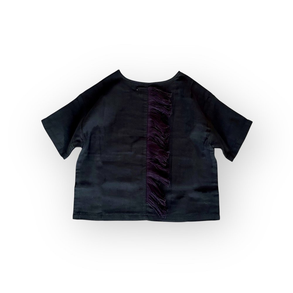 1/30䳫ϡeLfinFolk ƥT ֥å / Double Gauze Tategami Tee black img