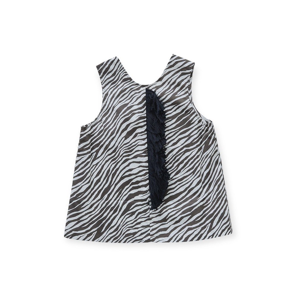 1/30䳫ϡ2-3١eLfinFolk ƥߥ󥯥ȥå ֥å / Zebra Tategami Tanktop faded black img