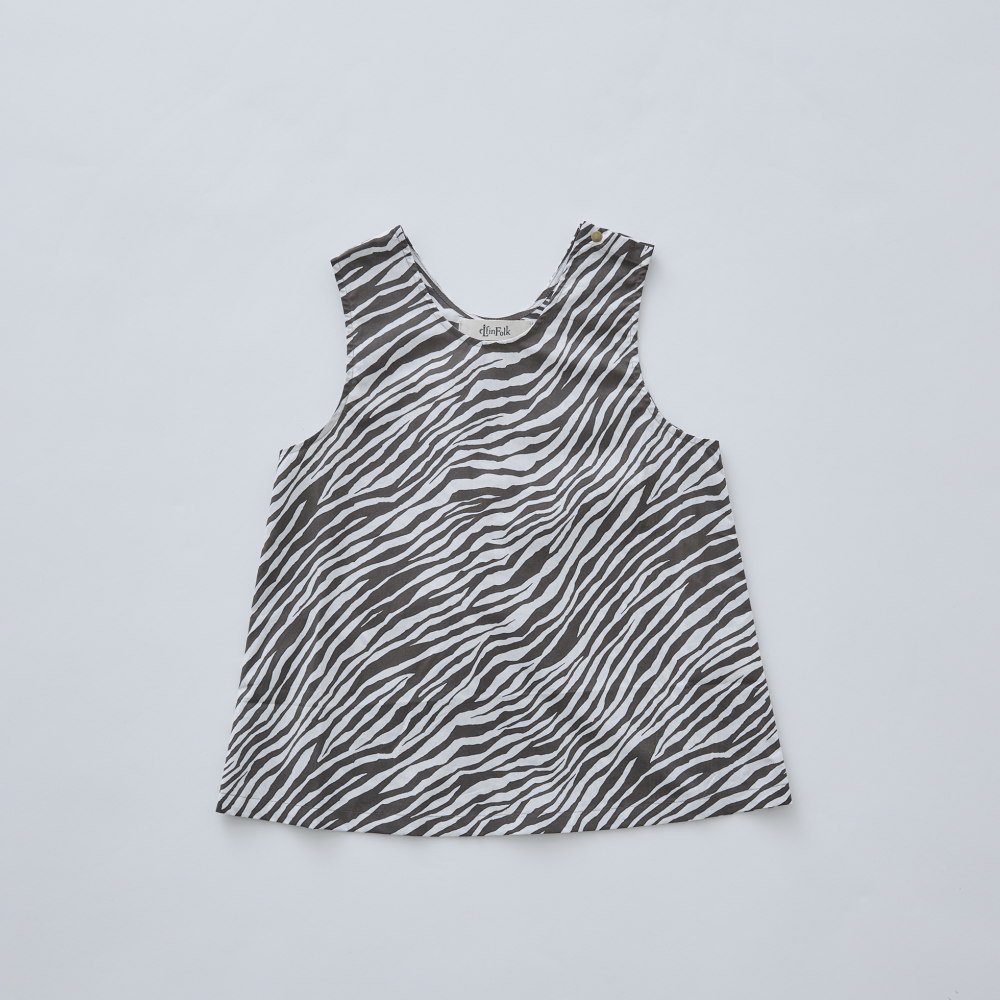 1/30䳫ϡ2-3١eLfinFolk ƥߥ󥯥ȥå ֥å / Zebra Tategami Tanktop faded black img1