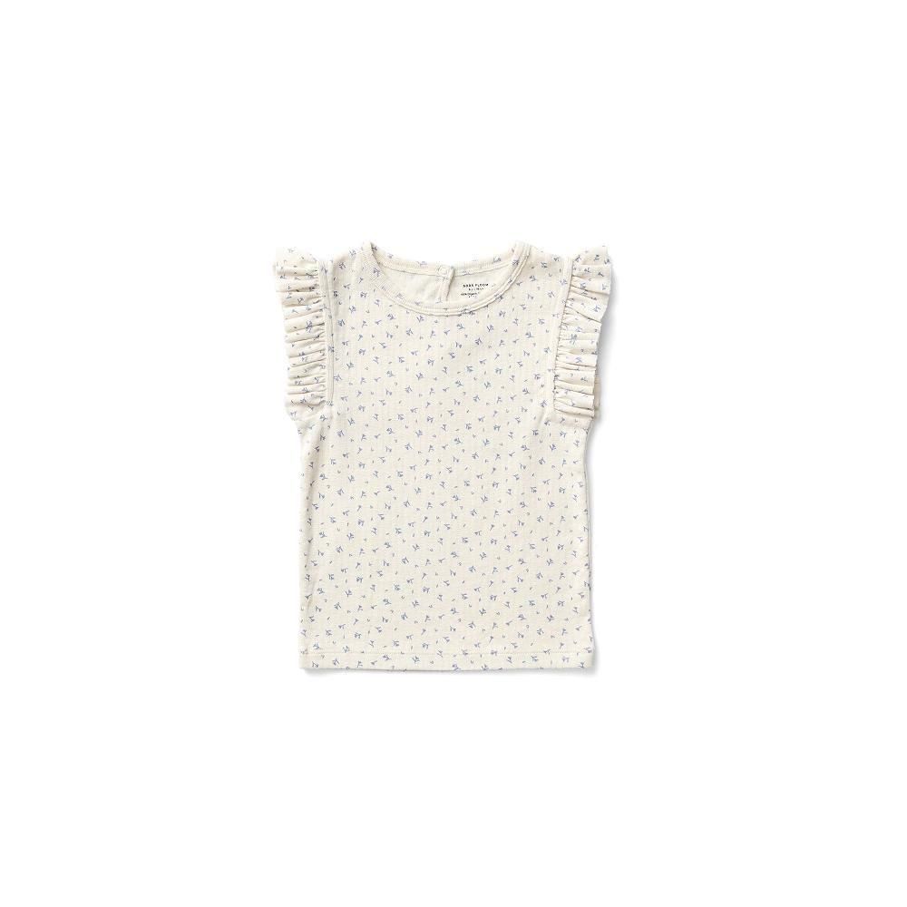 D2-3䳫ͽSoor Ploom եT / Frill Tee - Frolic Print Pointelle, Blueberry img