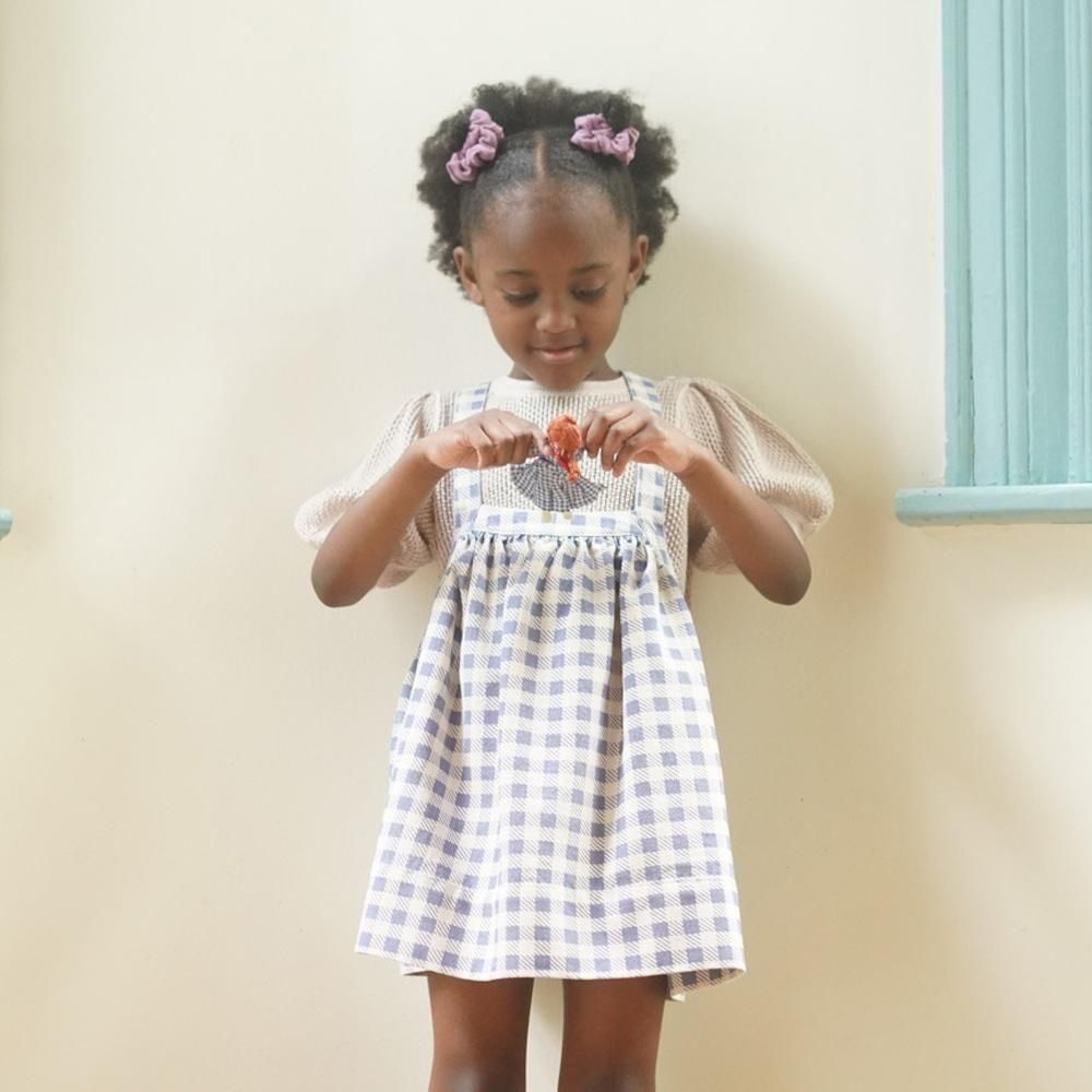 D3-4䳫ͽSoor Ploom åԥʥեɥ쥹 / Eloise Pinafore - Gingham Print, Blueberry img7