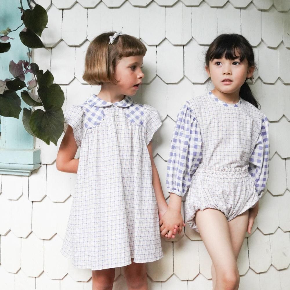 D3-4䳫ͽSoor Ploom åΥ른åԡ / Philomena Dress - Checker Rose Print, Blueberry img1