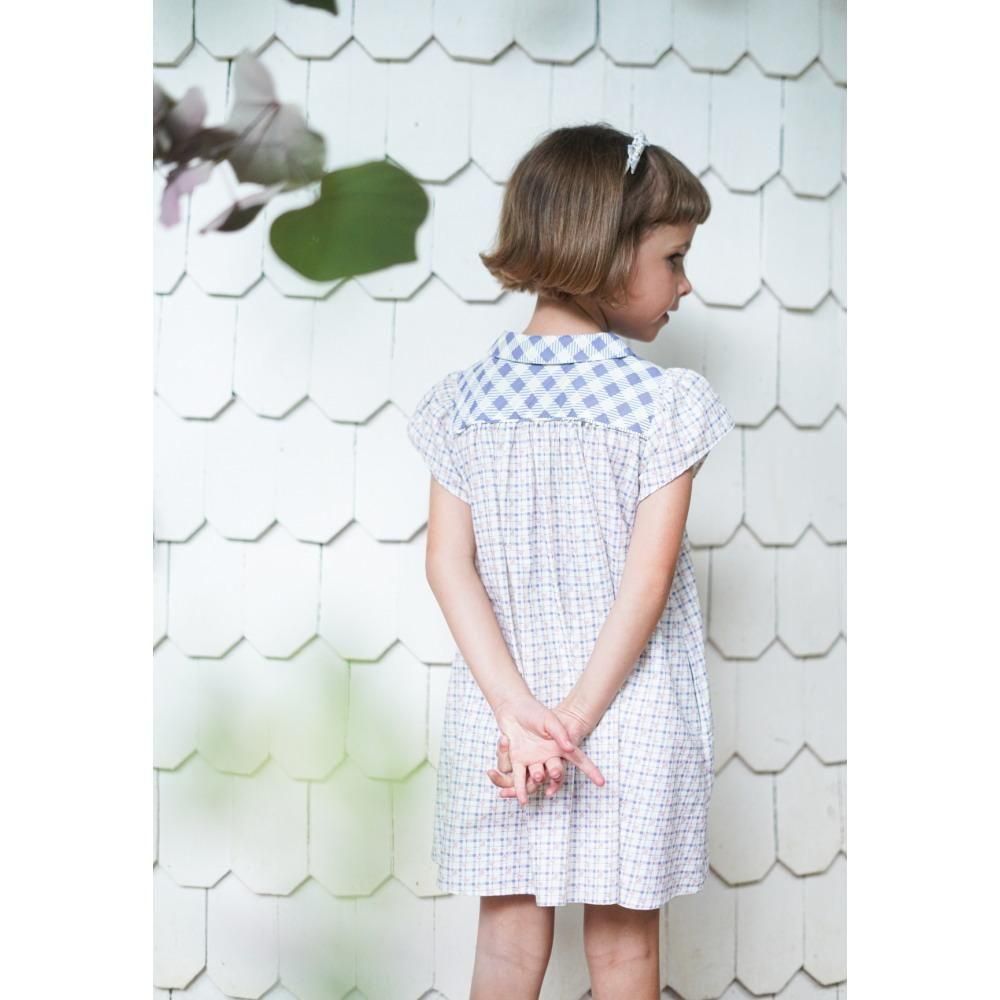 D3-4䳫ͽSoor Ploom åΥ른åԡ / Philomena Dress - Checker Rose Print, Blueberry img8