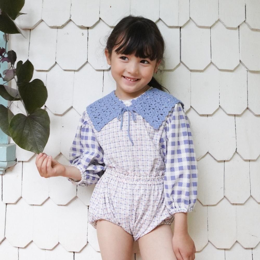 D3-4䳫ͽSoor Ploom Х롼󥹥꡼֥֥饦 / Ethel Blouse - Checker Rose Print, Blueberry img7