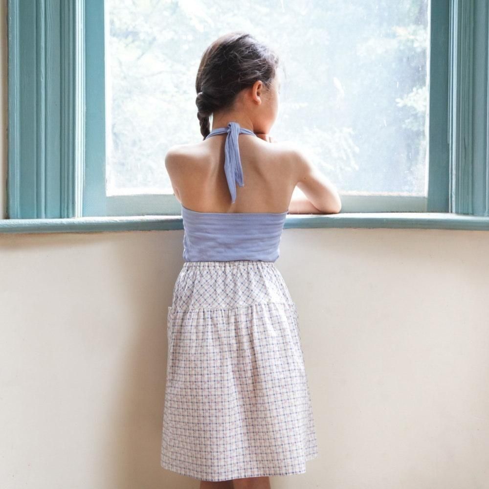 D3-4䳫ͽSoor Ploom å / Vada Skirt - Checker Rose Print, Blueberry img5