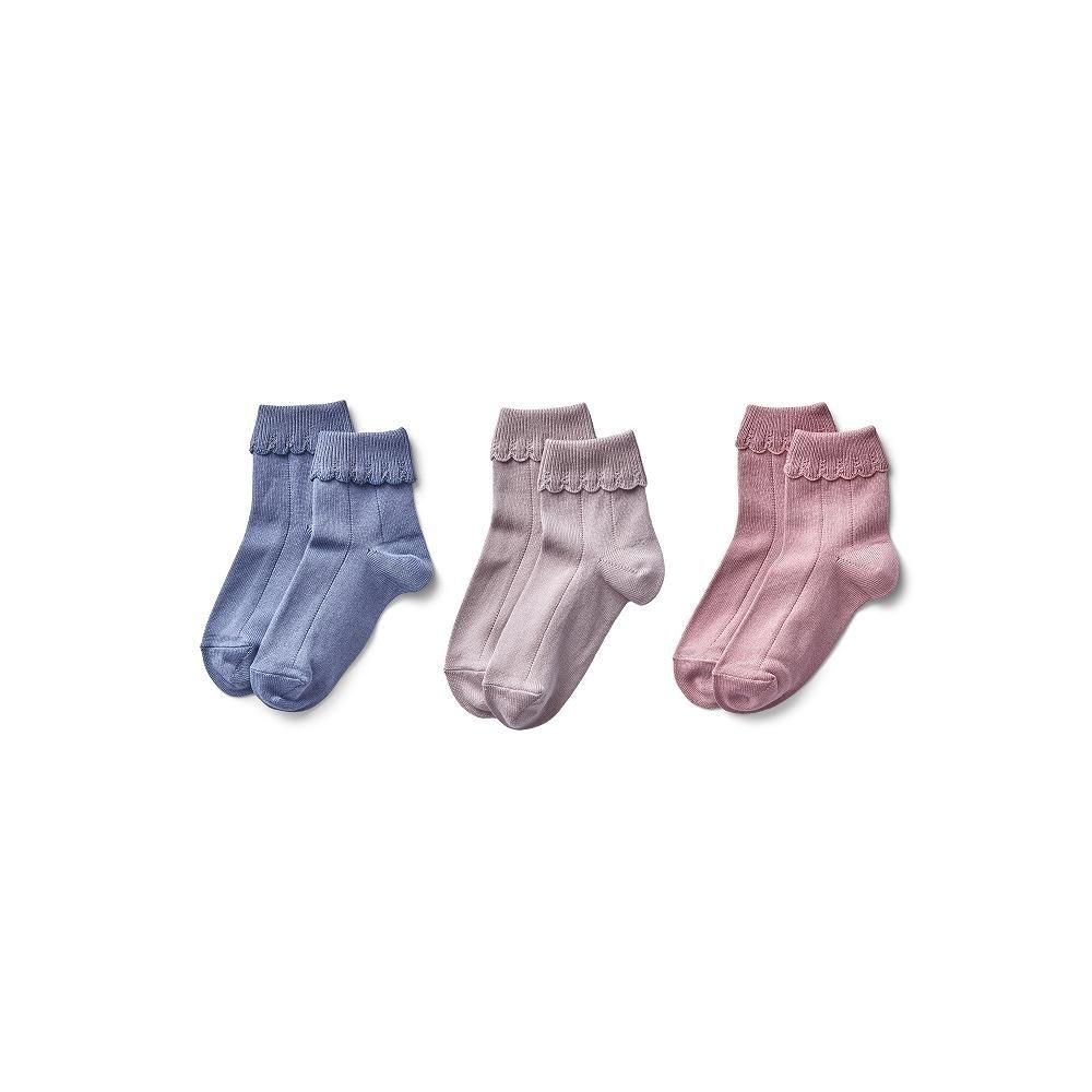 D3-4䳫ͽSoor Ploom åå3å / Scallop Trim Sock Set - Seasonal Color Mix img