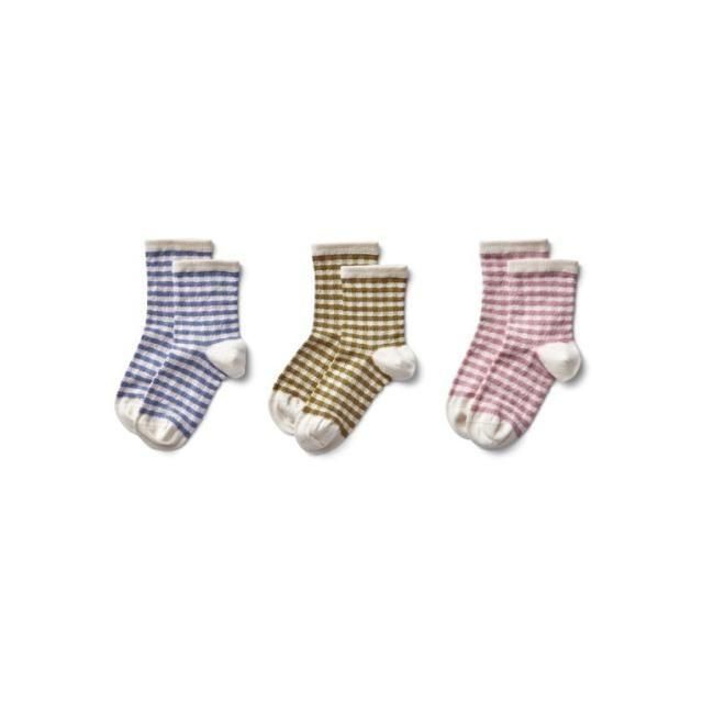 D3-4䳫ͽSoor Ploom åå3å / Gingham Pattern Sock Set - Seasonal Color Mix img