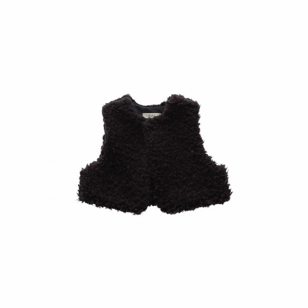 eLfinFolk ܥ٥ / Curly Boa Vest black img1