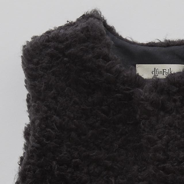 eLfinFolk ܥ٥ / Curly Boa Vest black img2