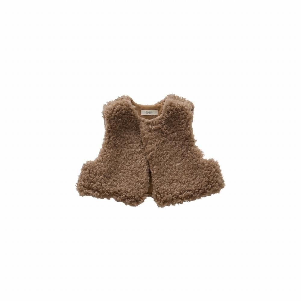 eLfinFolk ܥ٥ / Curly Boa Vest brown img1