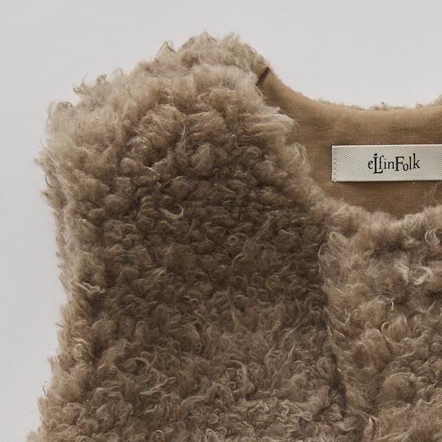 eLfinFolk ܥ٥ / Curly Boa Vest brown img2