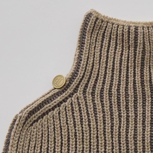 eLfinFolk ֥˥åȥ / Rib knit Knights Cape  beige img2