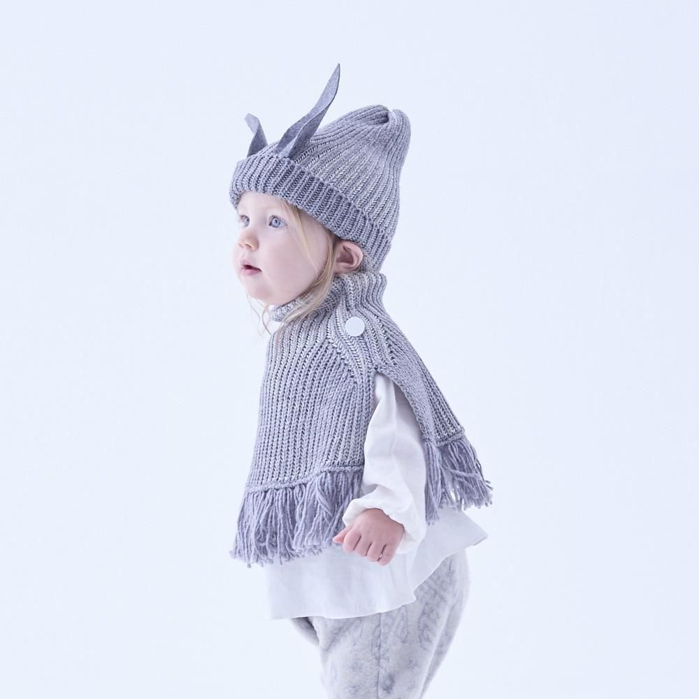 eLfinFolk ֥˥åȥ / Rib knit Knights Cape  gray img