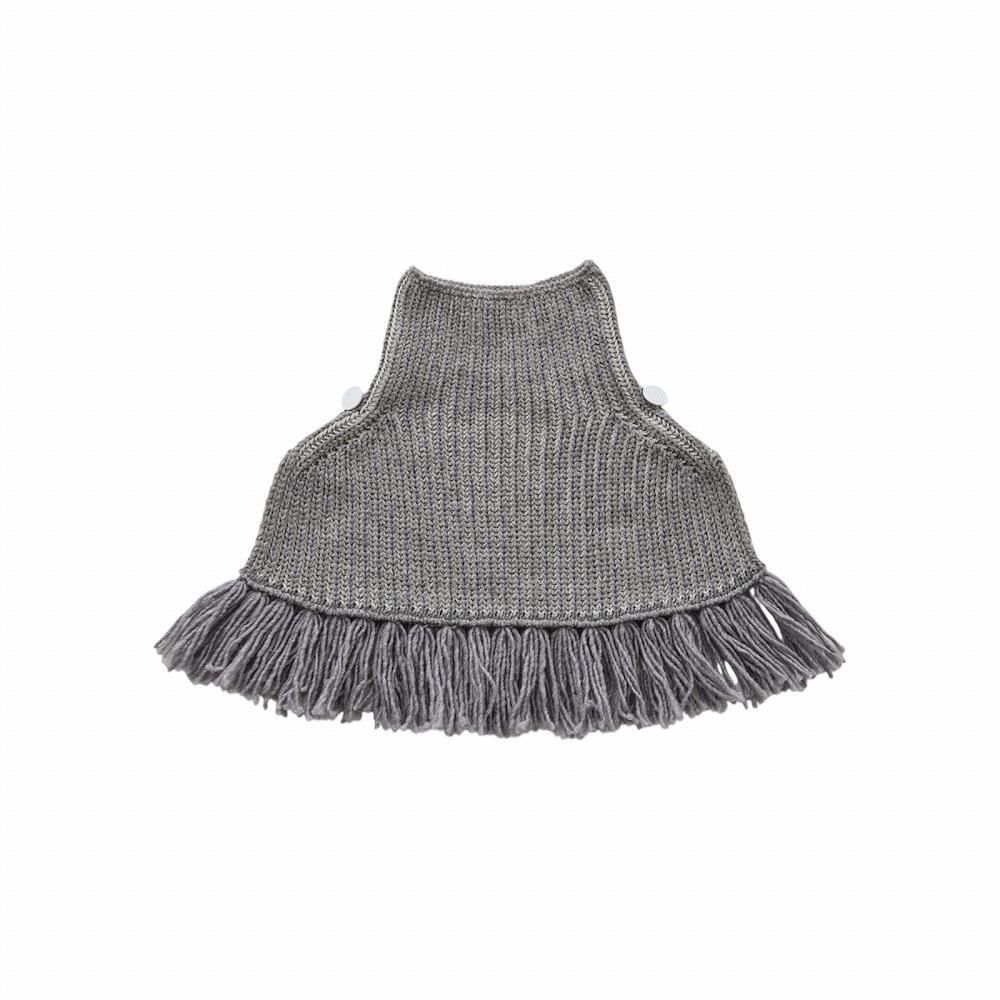 eLfinFolk ֥˥åȥ / Rib knit Knights Cape  gray img1