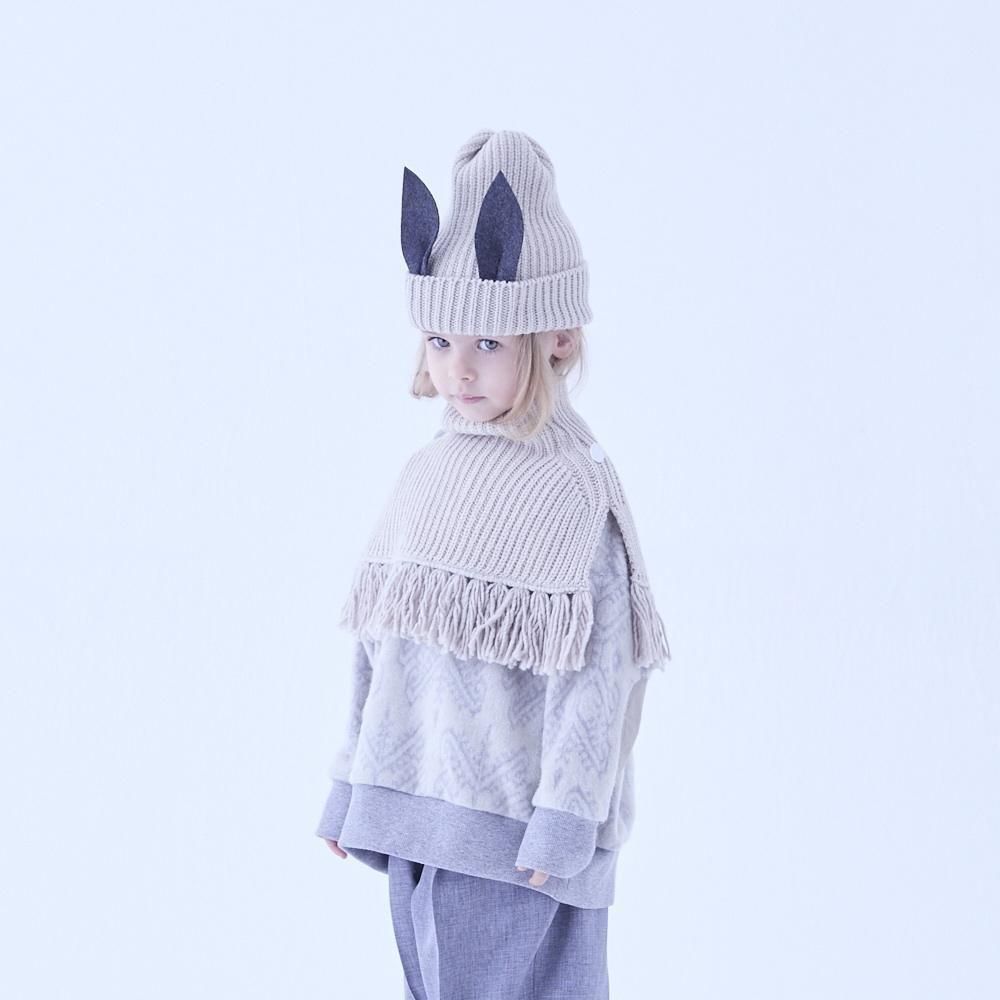 eLfinFolk リブニットケープ / Rib knit Knights Cape Ⅱ ivory