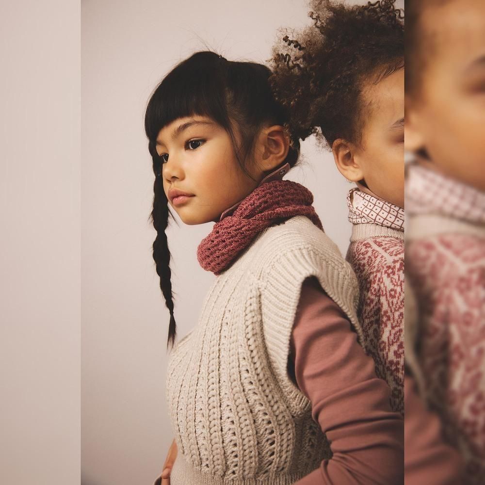 Soor Ploom キッズニットベスト / Margot Vest - Linen - cuccu