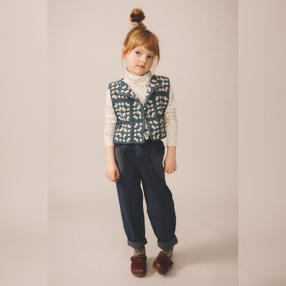 soor ploom ベスト Soor Ploom キッズニットベスト / Squares Smock - Bottle - cuccu