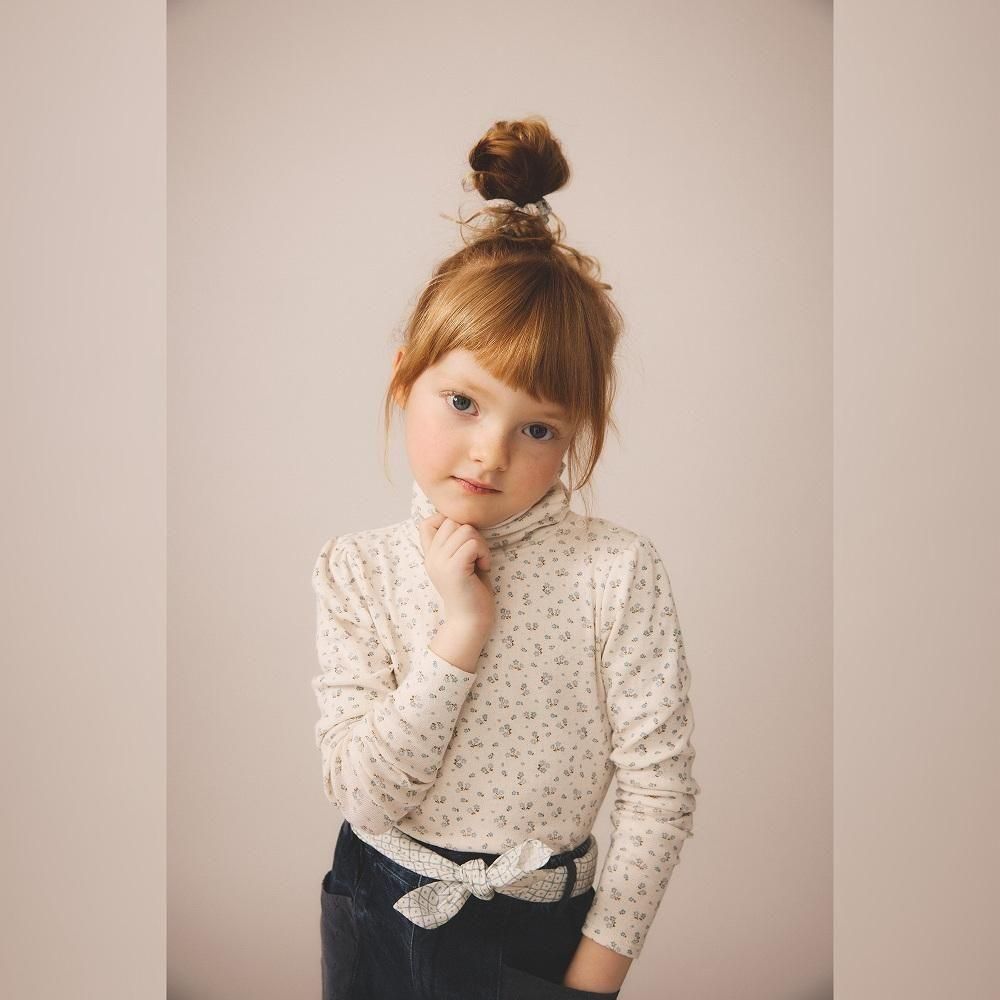 D3-̤Soor Ploom åȥͥå / Long Sleeve Snap Turtleneck - Calico Print PTL, Rosewood img1