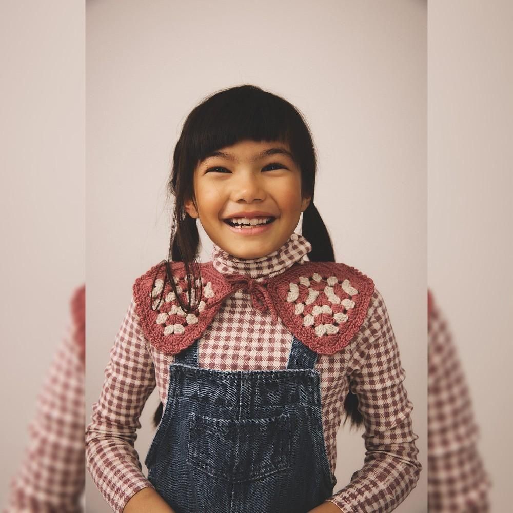 D3-̤Soor Ploom åȥͥå / Long Sleeve Snap Turtleneck - Gingham Print, Cherry img3