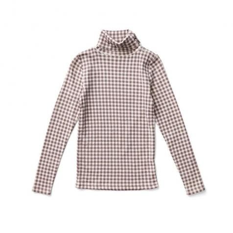 D3-̤Soor Ploom åȥͥå / Long Sleeve Snap Turtleneck - Gingham Print, Cherry