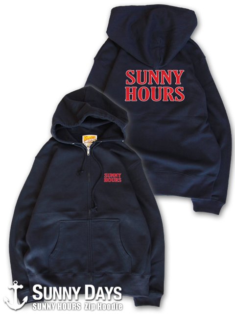 SUNNY HOURS Zip Hoodie (Unisex) ネイビー<img class='new_mark_img2' src='https://img.shop-pro.jp/img/new/icons14.gif' style='border:none;display:inline;margin:0px;padding:0px;width:auto;' />