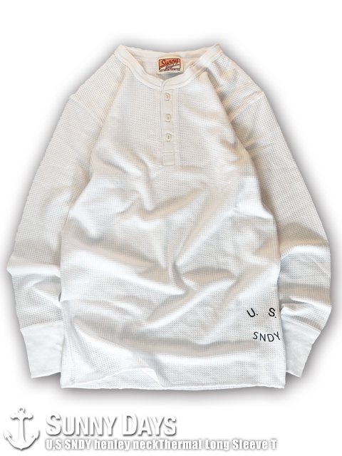 U.S. SNDY Henley Neck Thermal Long Sleeve T (Unisex) ホワイト<img class='new_mark_img2' src='https://img.shop-pro.jp/img/new/icons16.gif' style='border:none;display:inline;margin:0px;padding:0px;width:auto;' />