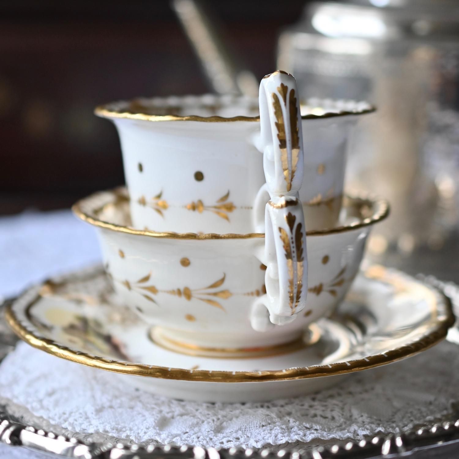 1840年代・H&Rダニエル ピンクローズと風景画が見事なトゥルー