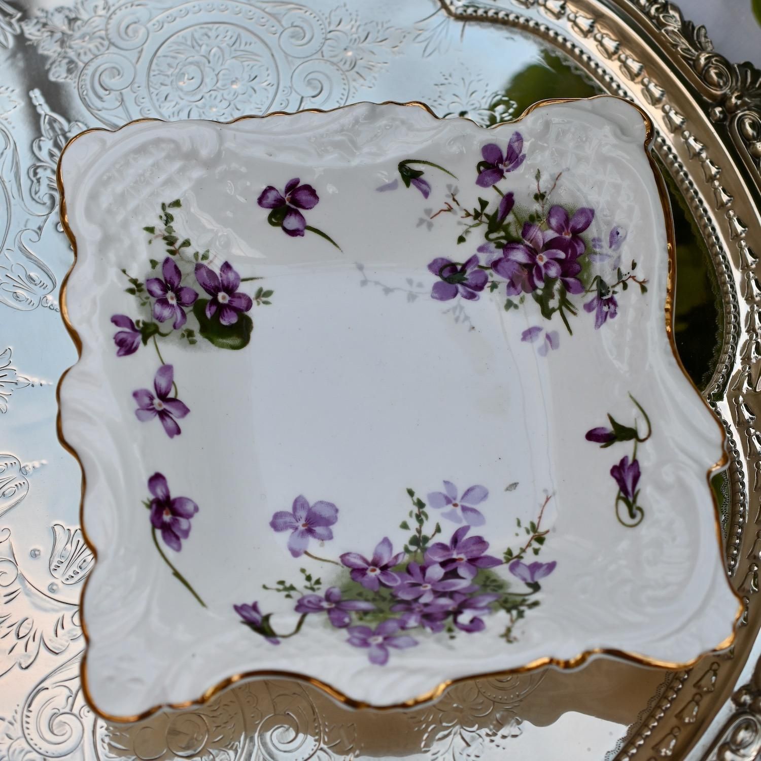 ハマースレイ　バイオレット　スクエアディッシュ　大 ハマースレイ バイオレット スクエアディッシュ 大