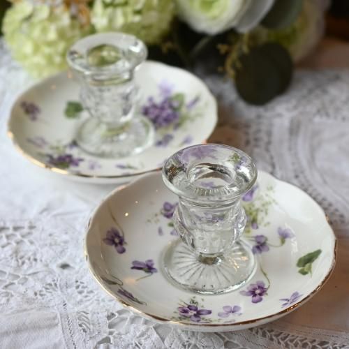 ハマースレイ ビクトリアンバイオレット キャンドルスタンド 平型 ハマースレイ ビクトリアンバイオレット キャンドルスタンド 平型