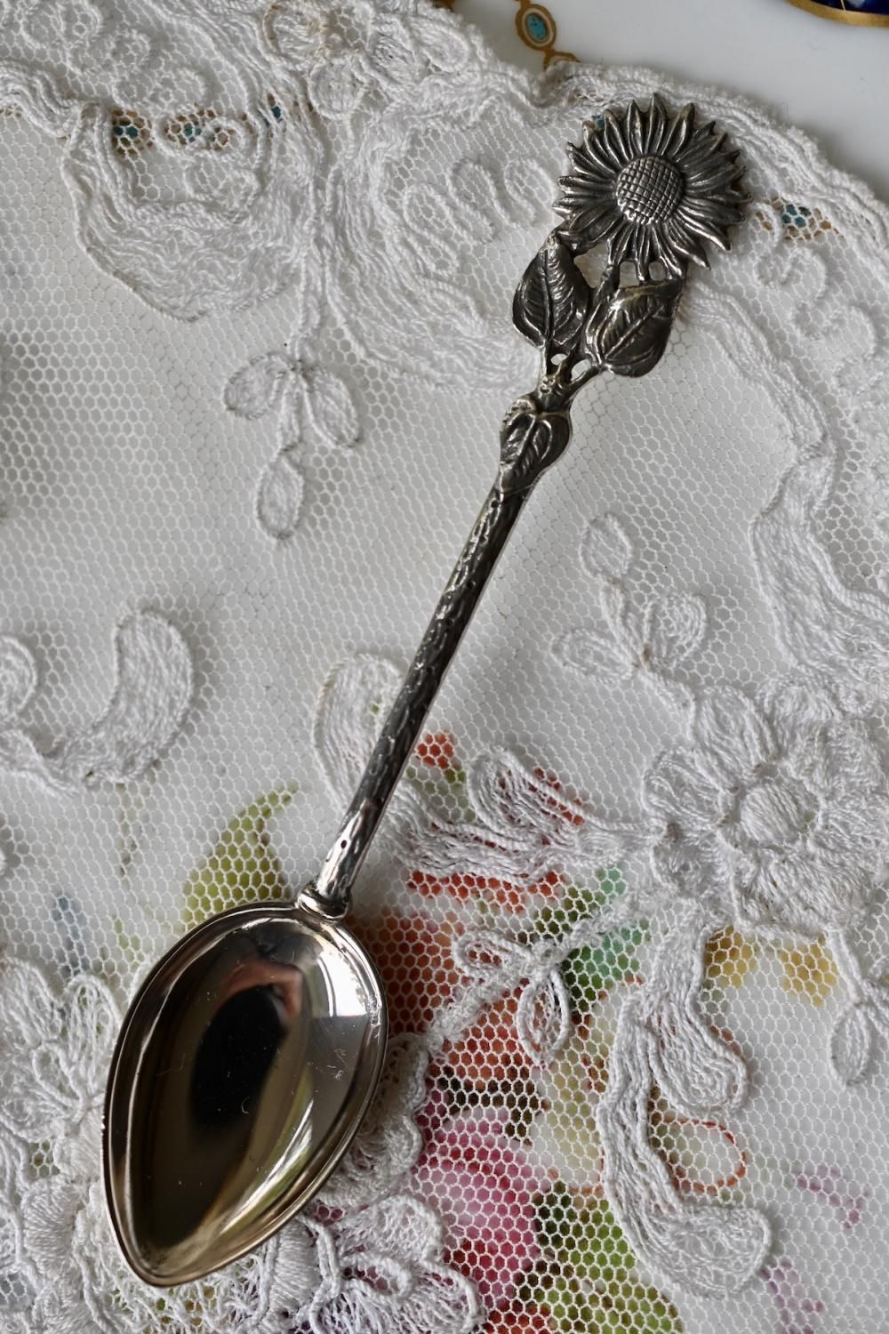 1920年代 お花のモチーフハンドルが美しいドイツ製シルバー ティー