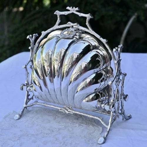 【Fenton Brothers】 ビクトリアンのビスケットウォーマー シルバープレート】1877年 ビスケットウォーマー Fenton Bros