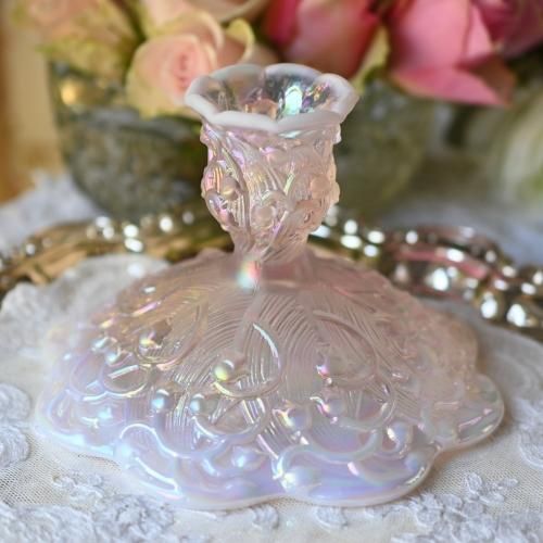 ハマースレイ　すずらん　キャンドルホルダー　① ハマースレイ すずらん キャンドルホルダー ① 1900年初期・ガラス